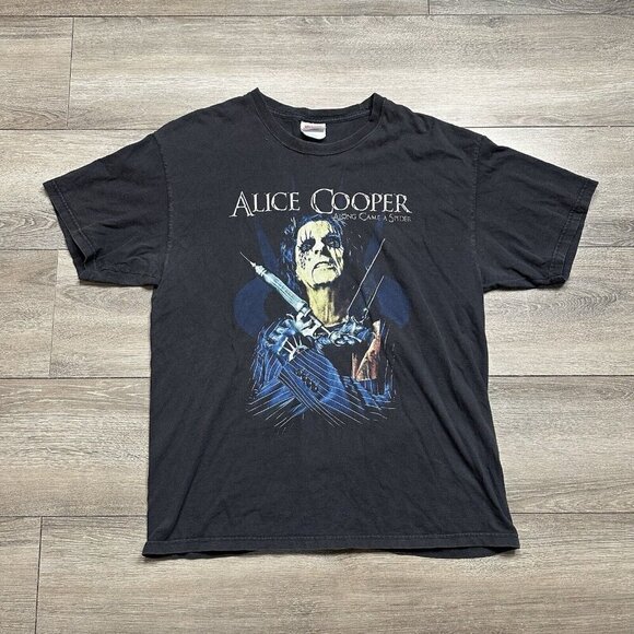Vintage Y2K Alice Cooper Tour T-Shirt Sz L Rock Band Along Came A Spider 2008 - Picture 1 of 8